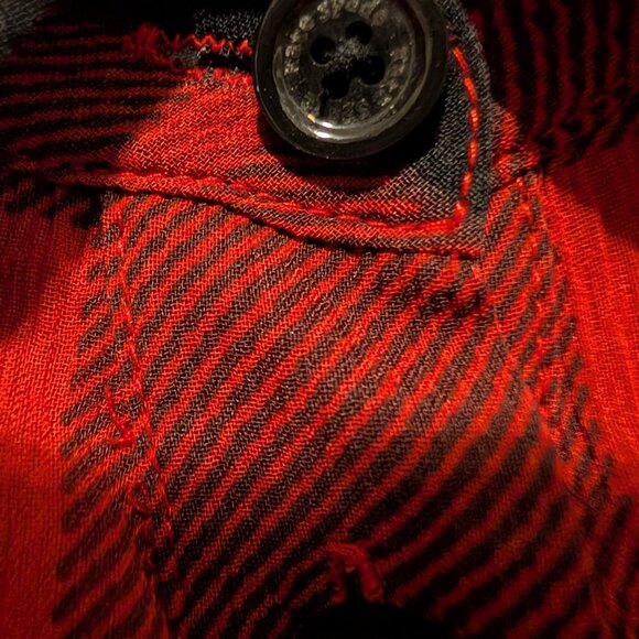 Kate Spade Plaid Silk Chiffon Ruffled Blouse, Size 10 - Picture 13 of 13